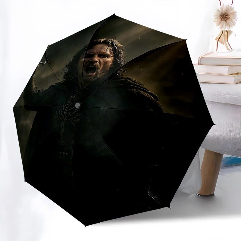 1pc tree of gondor Automatic Folding Umbrella - Compact 8-Rib Design, Durable Plastic & Iron1224L