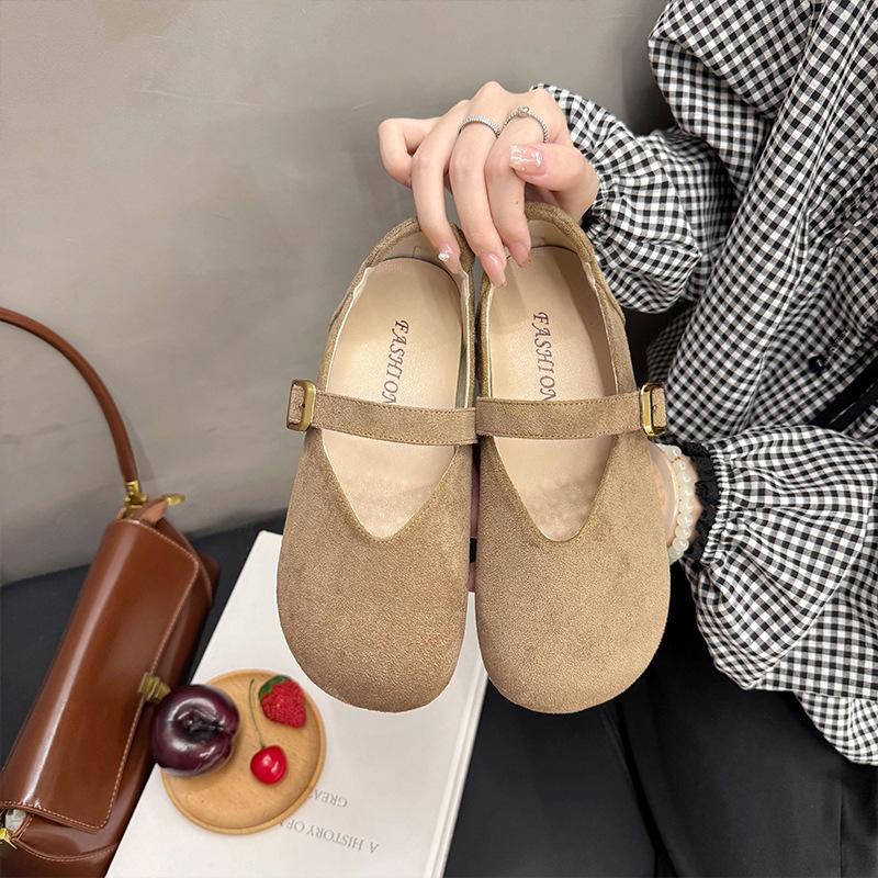Flat-bottomed Retro Soft-soled Mary Jane Single Shoes for Women's Spring and Autumn New Comfortable and Versatile Doudou Grandma