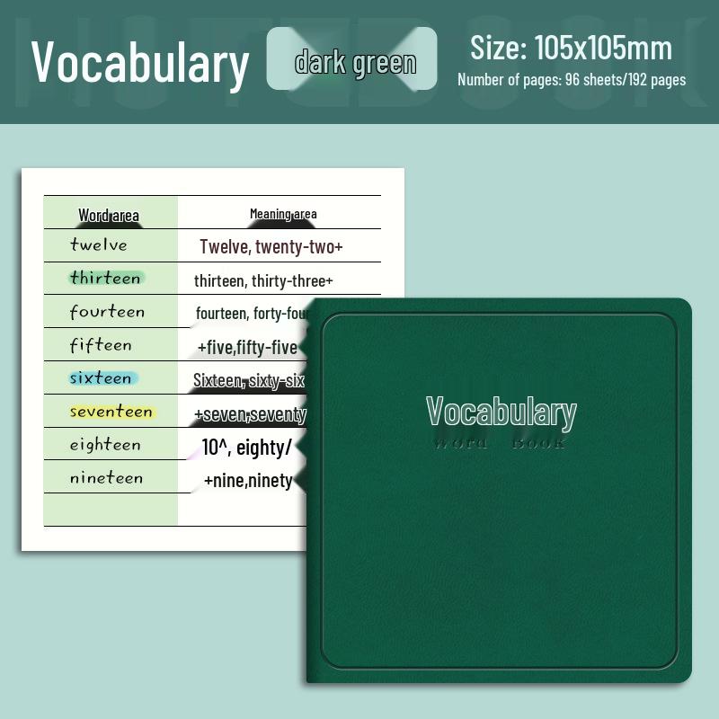 High-Value Portable English Memory Notebook - Square, Pocket-Sized Word Record Book