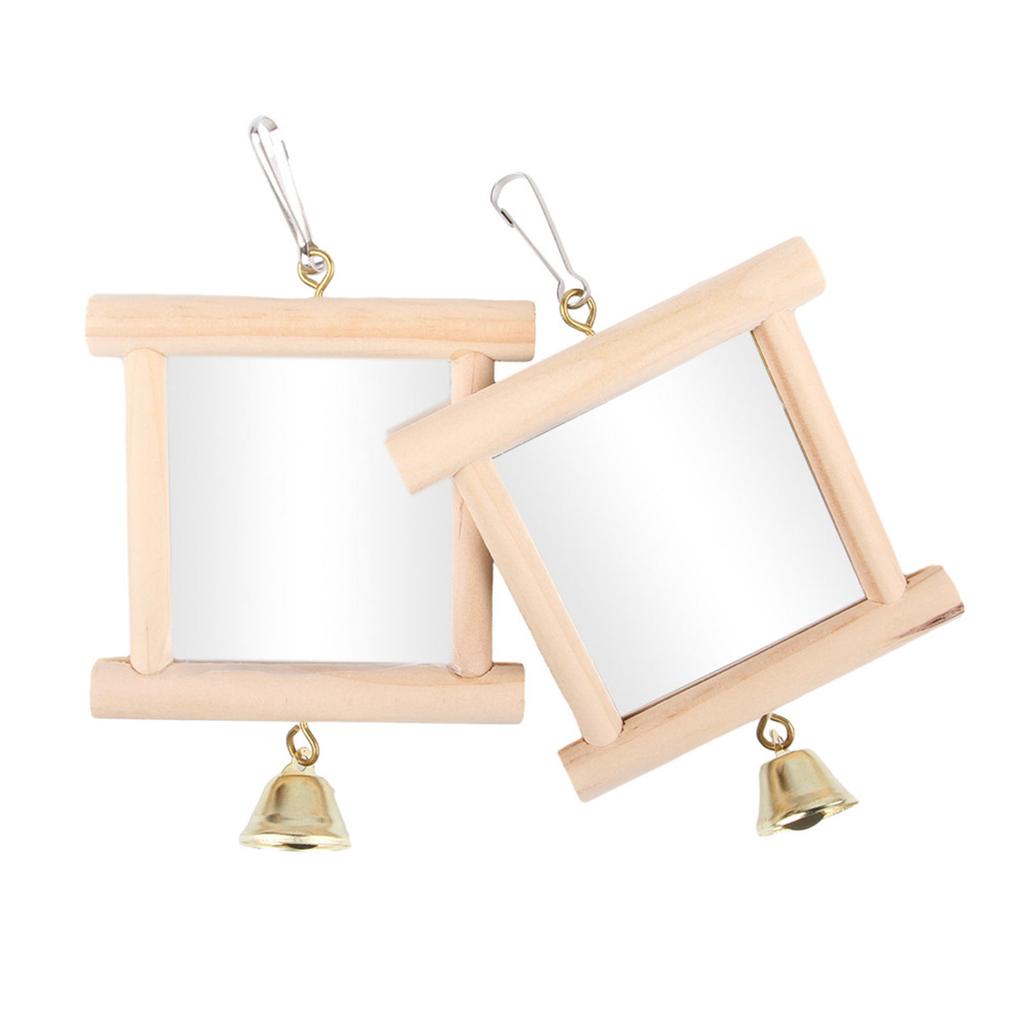 Зеркало для птиц, игрушка, маленькое зеркало для попугая, игрушка для клетки попугая с маленькими колокольчиками, интерактивное зеркало для клетки питомца, принадлежности