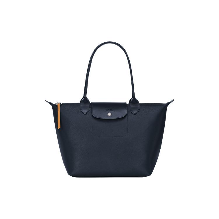 Longchamp Le Pliage City Кожаная Корова Портативная Сумка Через Плечо, Сумка на Плечо Женская Морской Синий