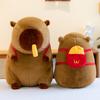 French Fries Backpack Capybara Plush Doll Gluttonous French Fries Stretchable Girl Gift