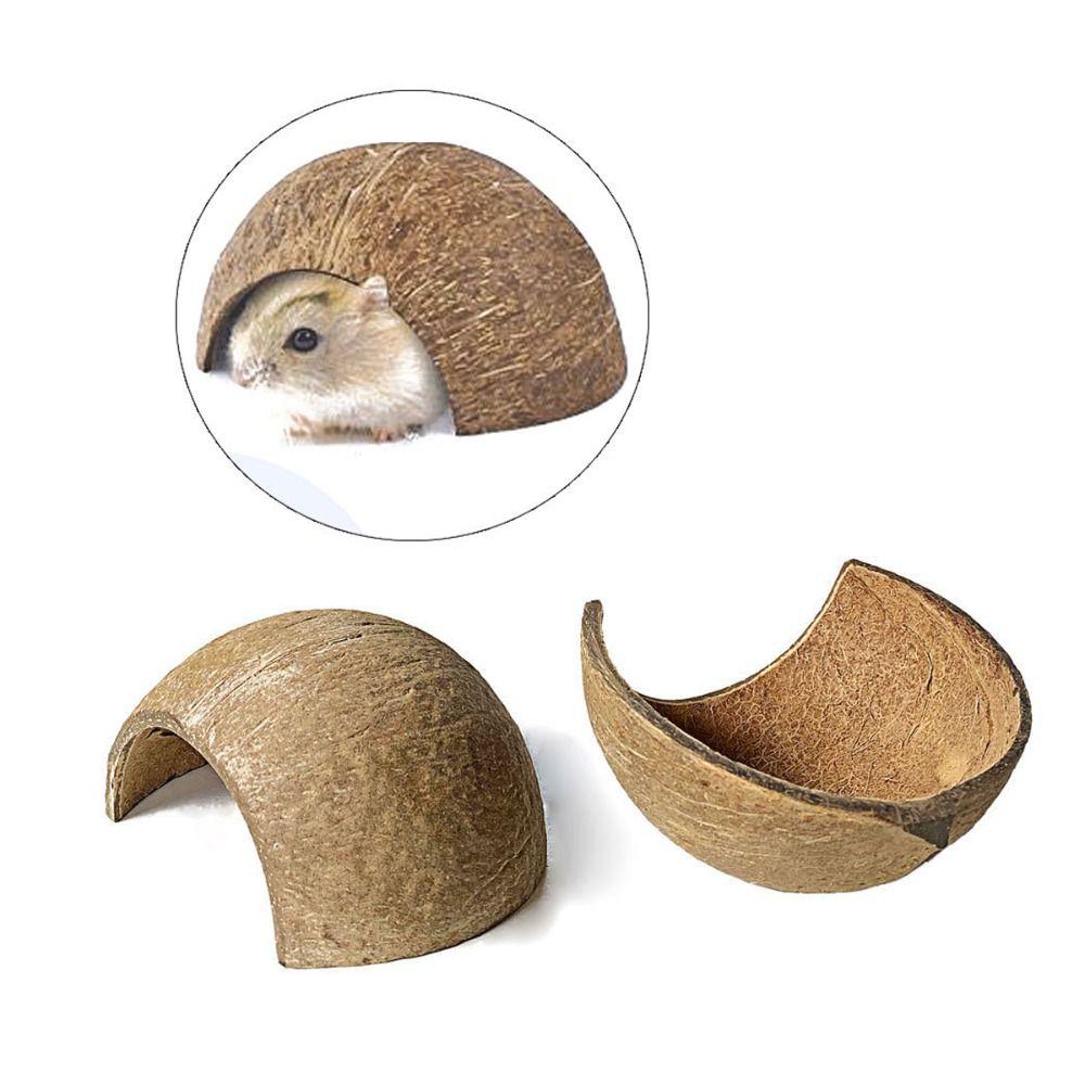 Bite-resistant Hamster Coconut Cage Natural Coconut Shell Hamster House Guinea Pig Hideout Lizards