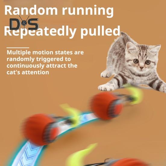 Интерактивный мяч для кошек, самокатящийся мяч для кошек с регулируемыми скоростными режимами, электрический мяч для домашних животных, активируемый касанием, для использования в помещении и на открытом воздухе