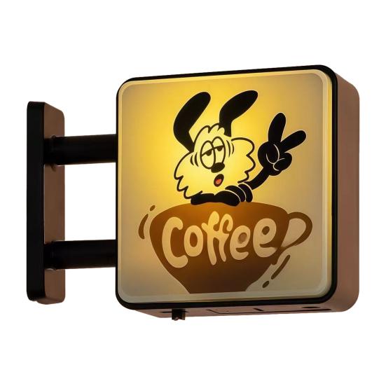 Coffee Lamp Refrigerator Magnet 3D Vintage Coffee Shop Light Fridge Magnet Cabinet Locker Whiteboard Decoration Coffee Lovers Gift