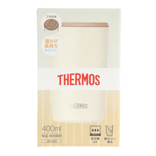 Thermos Vacuum Insulated Tumbler with Lid, 400ml, White, JDP-400 WH