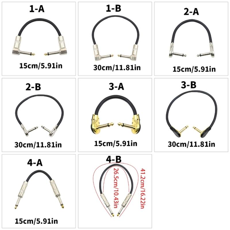 Guitar Patches Cable Right Straight Angle 6.35mm Low Noise Guitar Effect Pedal Cables Professional Guitar Patches Pedal
