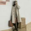 Hepburn-Style Wool Coat: 2023 Autumn/Winter Korean Edition, Loose Quilted, Thickened, Small Size, Women's Mid-Length