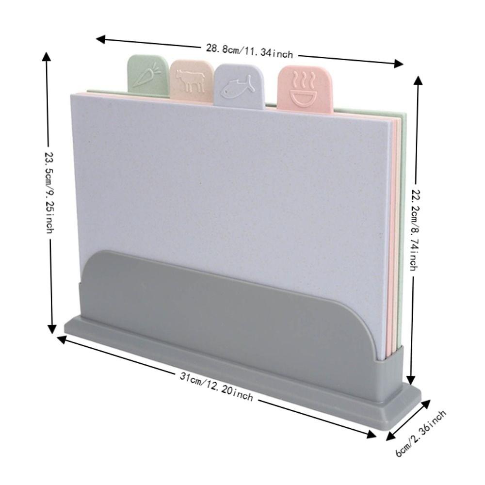 4pcs Plastic Chopping Board Set Colorful Color Coded Cutting Boards Cutting Boards Home Kitchen