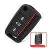 Силиконовый чехол для выкидного ключа с 3 кнопками, подходит для VW GOLF 7 MK7 SKODA SEAT 2014 2015 2016 FOB HULL OCTAVIA COMBI LEON IBIZA CUPTRA Case