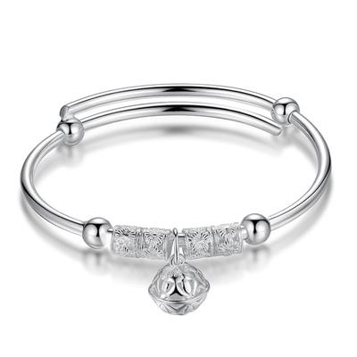 Браслет с серебряным покрытием «Корейский дворцовый колокольчик» — этнический стиль, вращающиеся бусины, свадебные украшения