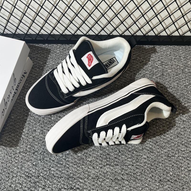 Весенне-осенние Knu skool классические черные низкие американские ретро пухлые хлеб повседневные кеды