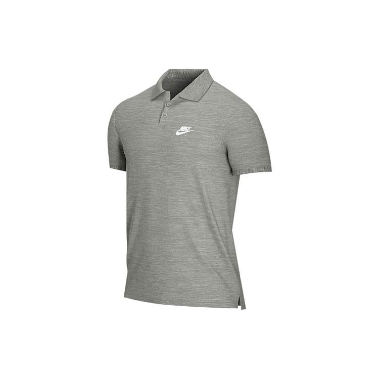Nike Мужские рубашки-поло Серая рубашка-поло Умеренный прямой крой CN8765-063