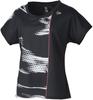Футболка для тенниса Dunlop с коротким рукавом для бадминтона, впитывающая влагу, быстросохнущая, DAP1461W 2024FW, черная, O [DUNLOP], женская