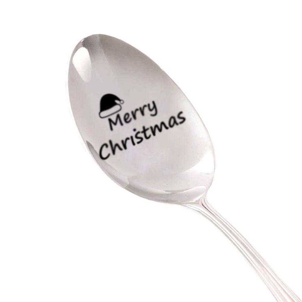 Steel Tableware Valentine's Day Anniversary Teaspoon Christmas Spoon Coffee Spoons Engraved Spoon