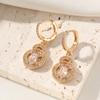 Trend Geometric Shapes Dangle Earrings for Women Cubic Zirconia Daily Jewelry Party Accessories