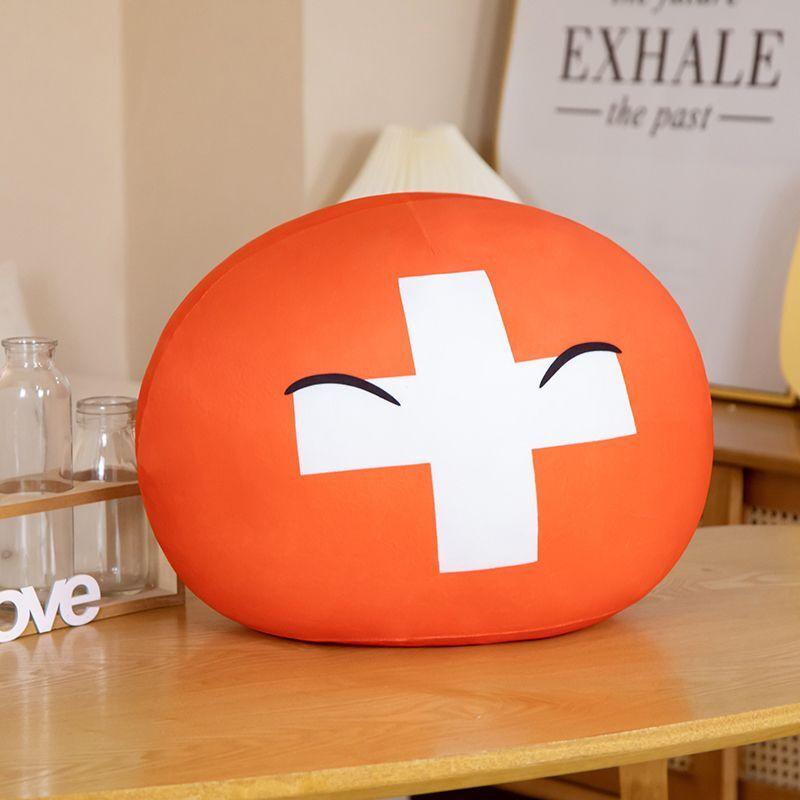 Cartoon Polandball Plush Toy Cute Country Ball Plush Doll Soft Pillow Cute Keychain Pendant Boys and Girls Birthday Gifts