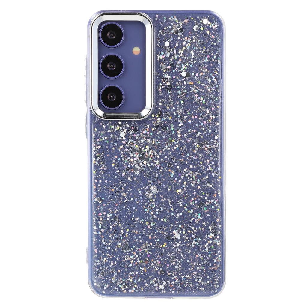 For Samsung Galaxy S24 FE Case Epoxy Design Electroplating Soft TPU Phone Back Cover Large Lens Cutout