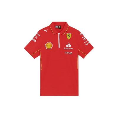 Мужская красная футболка-поло с коротким рукавом команды Ferrari F1 с логотипами 763602-01