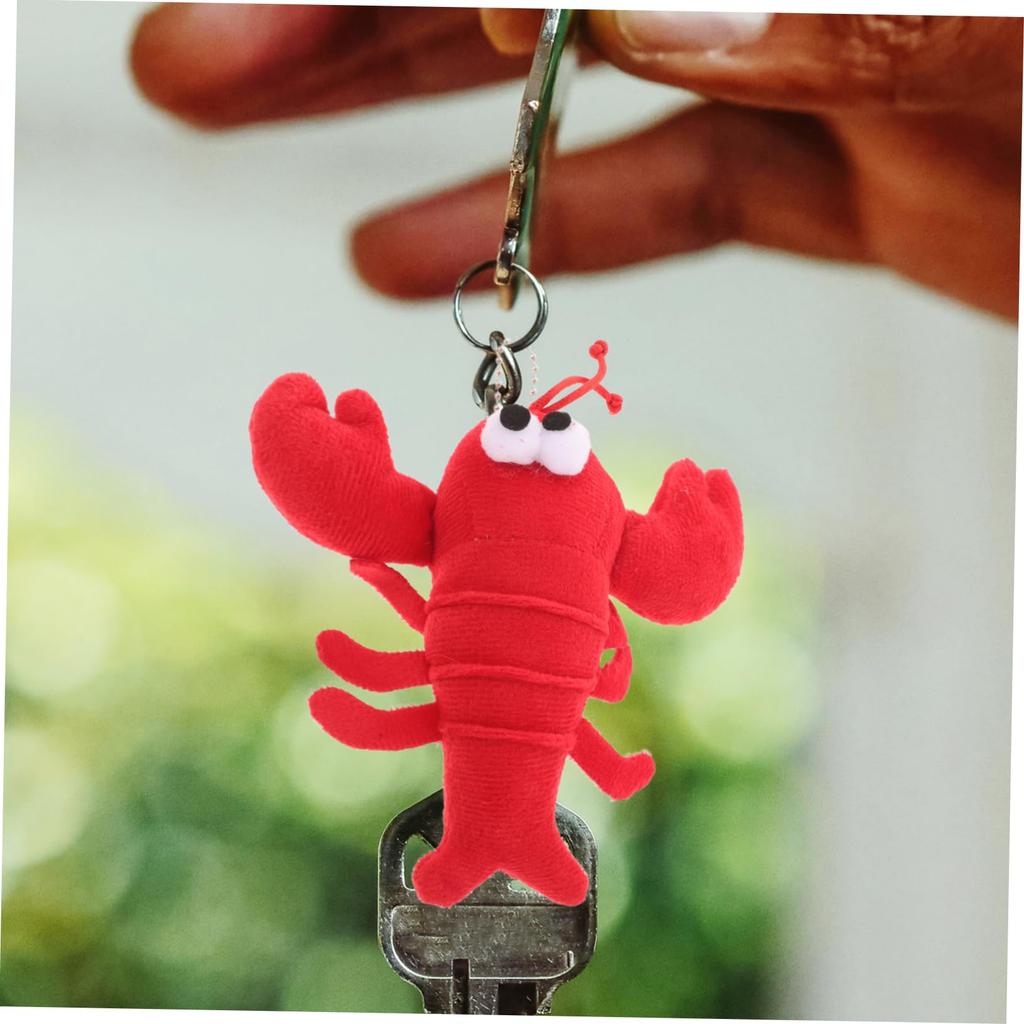 EXCEART Кулон Рак Клешня Плюшевая Игрушка Крабовая Брелок Милая Игрушка Краб Съедобный Аксессуар Хвост Лобстера Брелок для Сумки Образец Еды 5 Штук