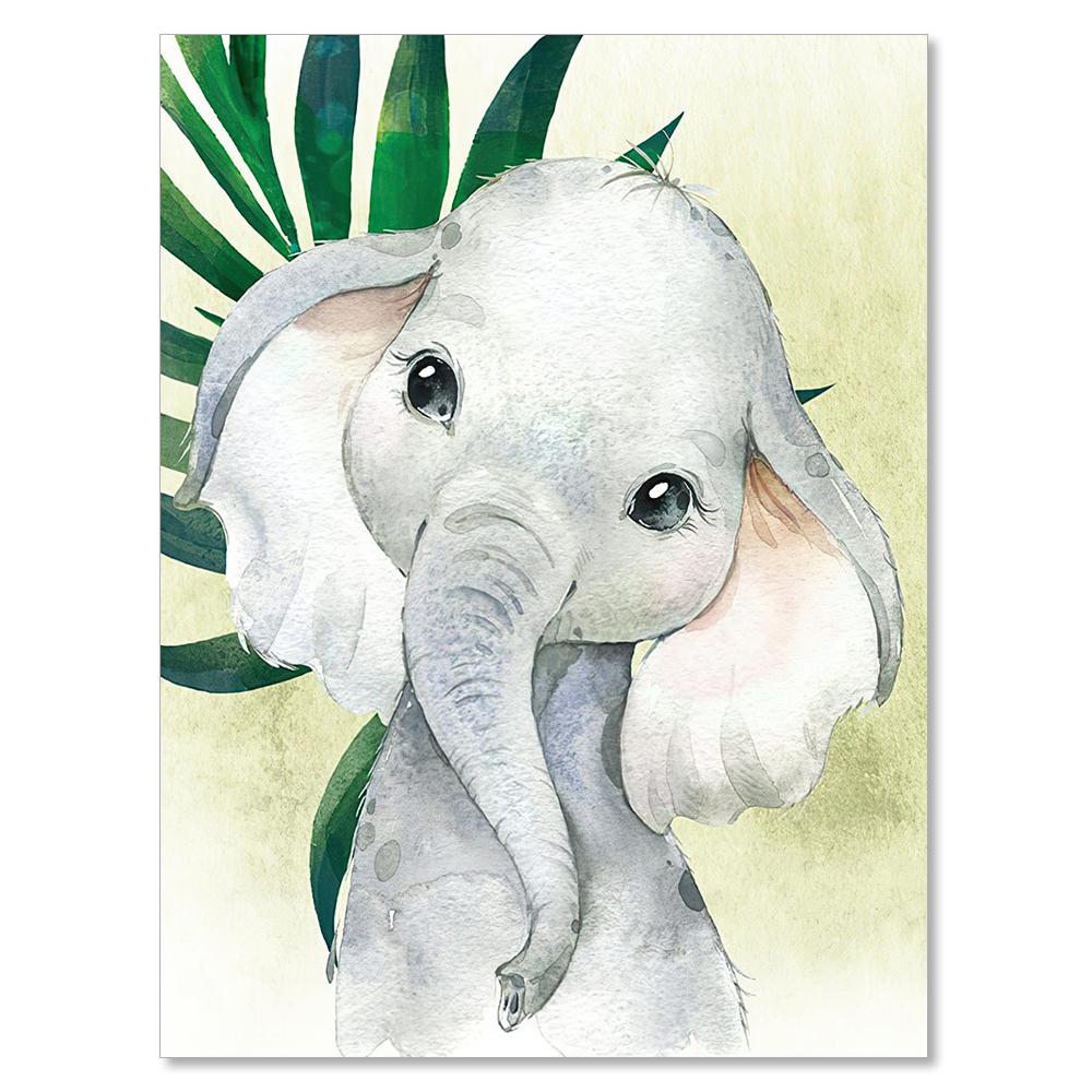 Украшение детской комнаты Детские картины Настенные животные Декор детской комнаты Художественная печать Laminas Decorativas Pared Cuadros Картины на холсте