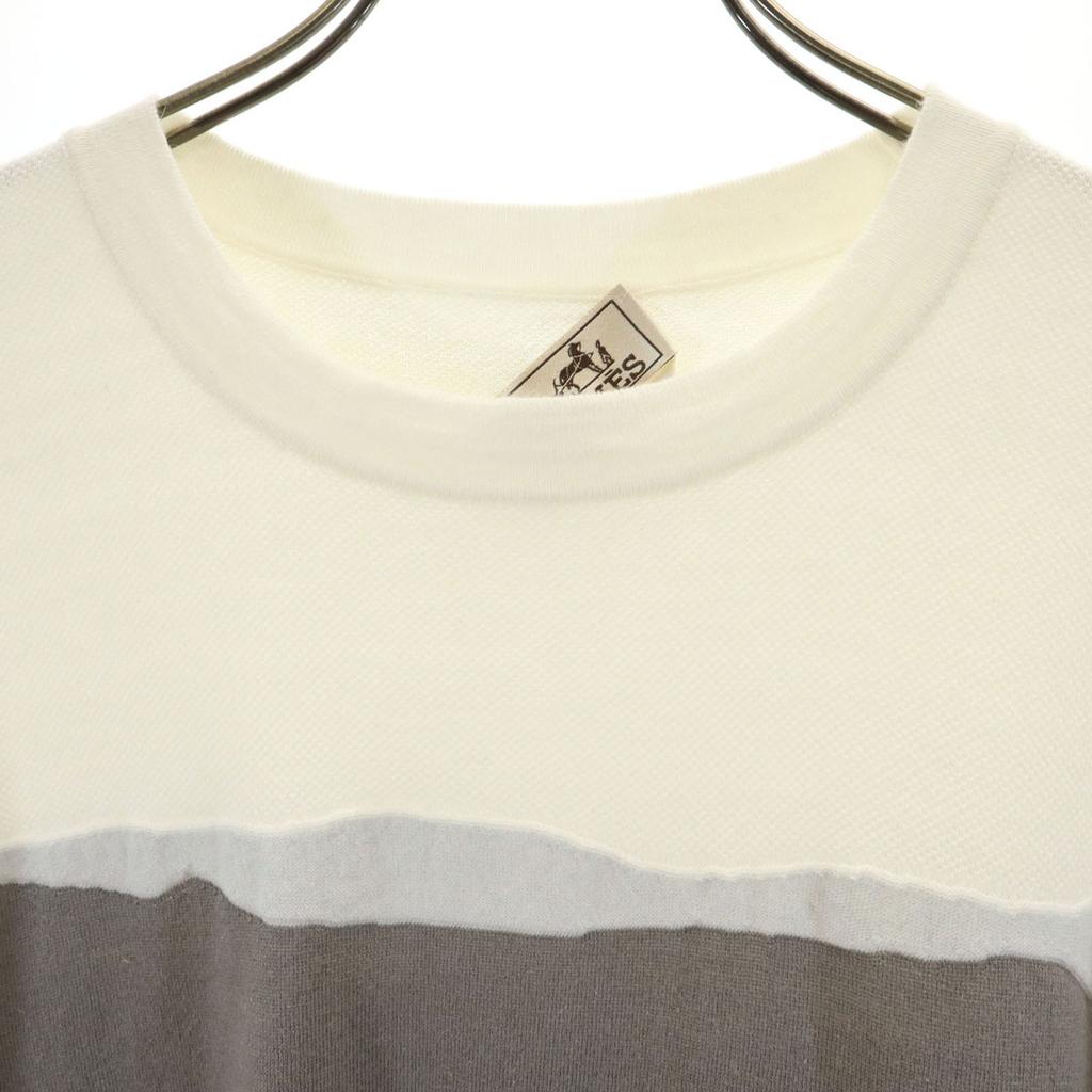 HERMES Made in Italy Cashmere Blend Short sleeve T-shirt L Ivory Men's Used