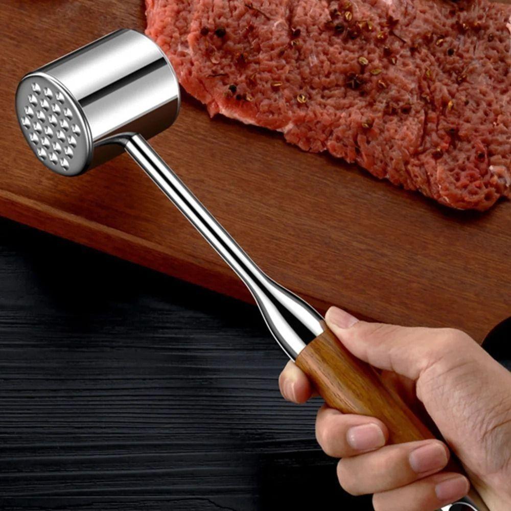 Double-side Meat Hammer Stainless Steel Steak Mallet Kitchen Beef Hitting Tool  Meat Preparation