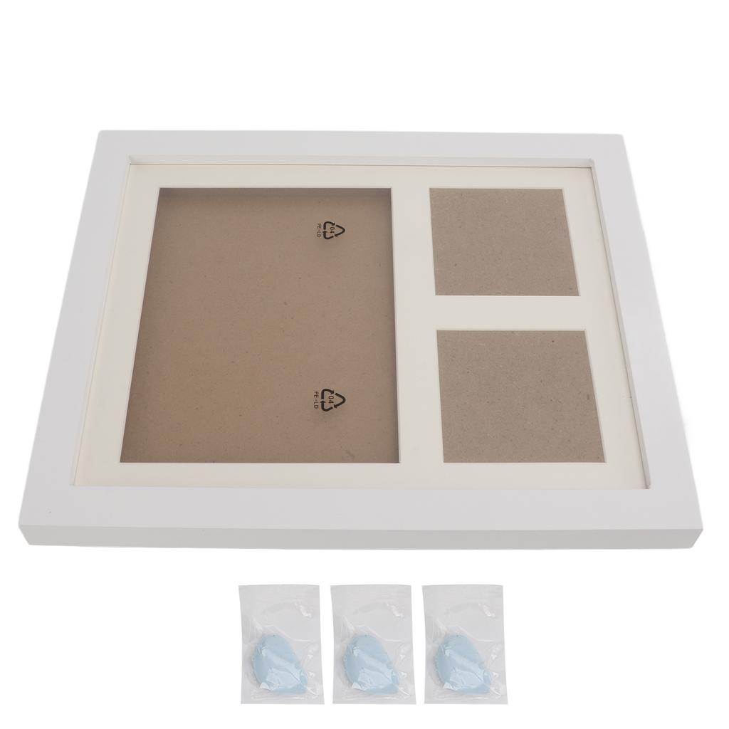 Pet Pawprint Picture Frame Pure Natural Pine Wood DIY Handprint Footprint Keepsake Kit for Creating