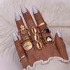 8pcs/set Shell Pineapple Hollow Letter Love Ring