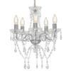 VidaXL Chandelier with Crystal Beads Round Pendant Lamp Ceiling Light Luminaire Interior Lighting Living Room 281601