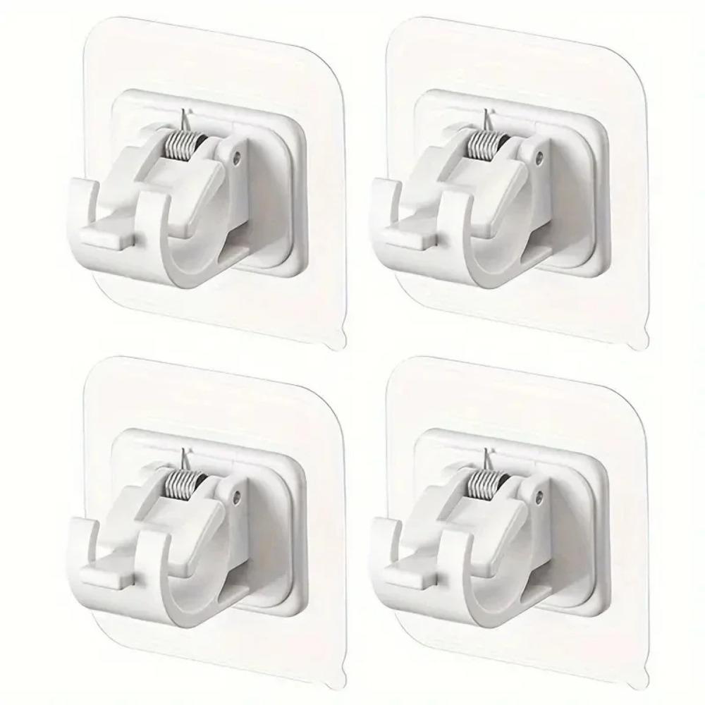 2/4/8 шт. Самоклеящийся кронштейн для карниза для штор, регулируемый держатель, зажим, крючки, без сверления, для использования дома, на кухне, в ванной комнате