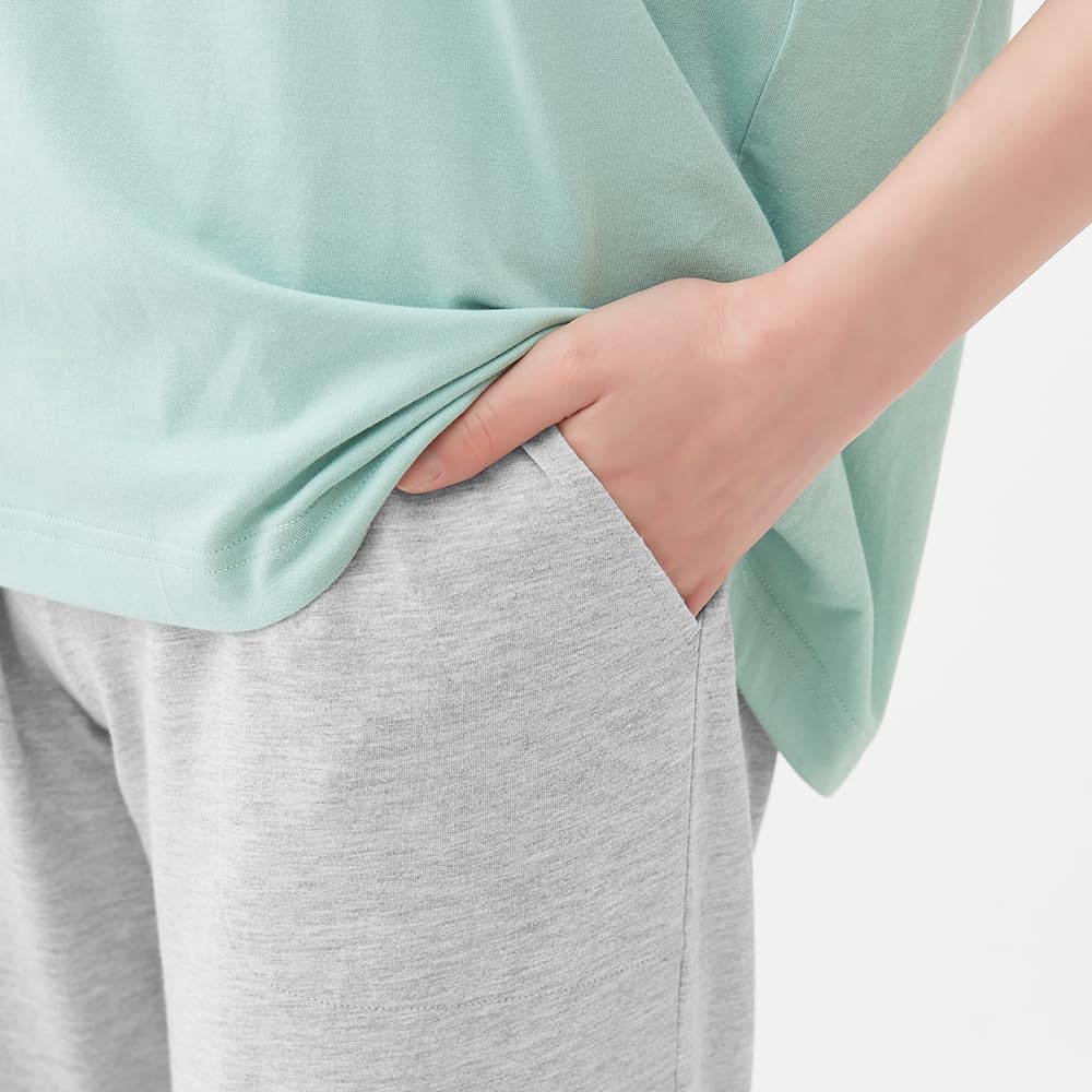 Gunze COMSI COMSA Рубашка с длинным рукавом Мята Женские брюки 5/8, Хлопок,