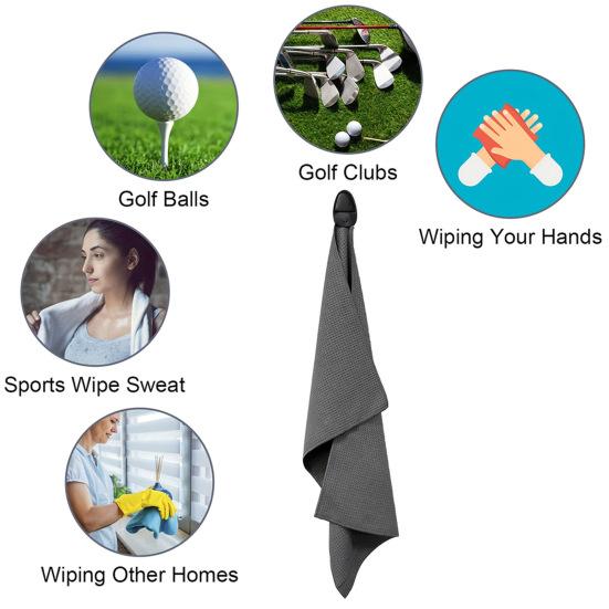 Магнитное полотенце для гольфа из микрофибры, полотенце для гольфа, ткань для чистки, блок с вафельным узором, быстросохнущий аксессуар для гольфа, сумки для гольфа, тележки