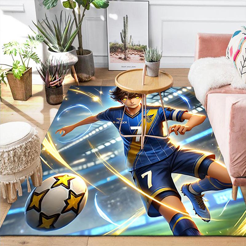 1pc Soccer Star Action Rug, Office Carpet Indoor Outdoor Entrance Doormat, Non-Slip Soft And Comfortable, Living Room. Q714075