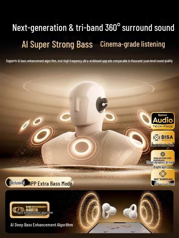 Baseus BC1 Open-Ear Bluetooth Ear Clip Headphones