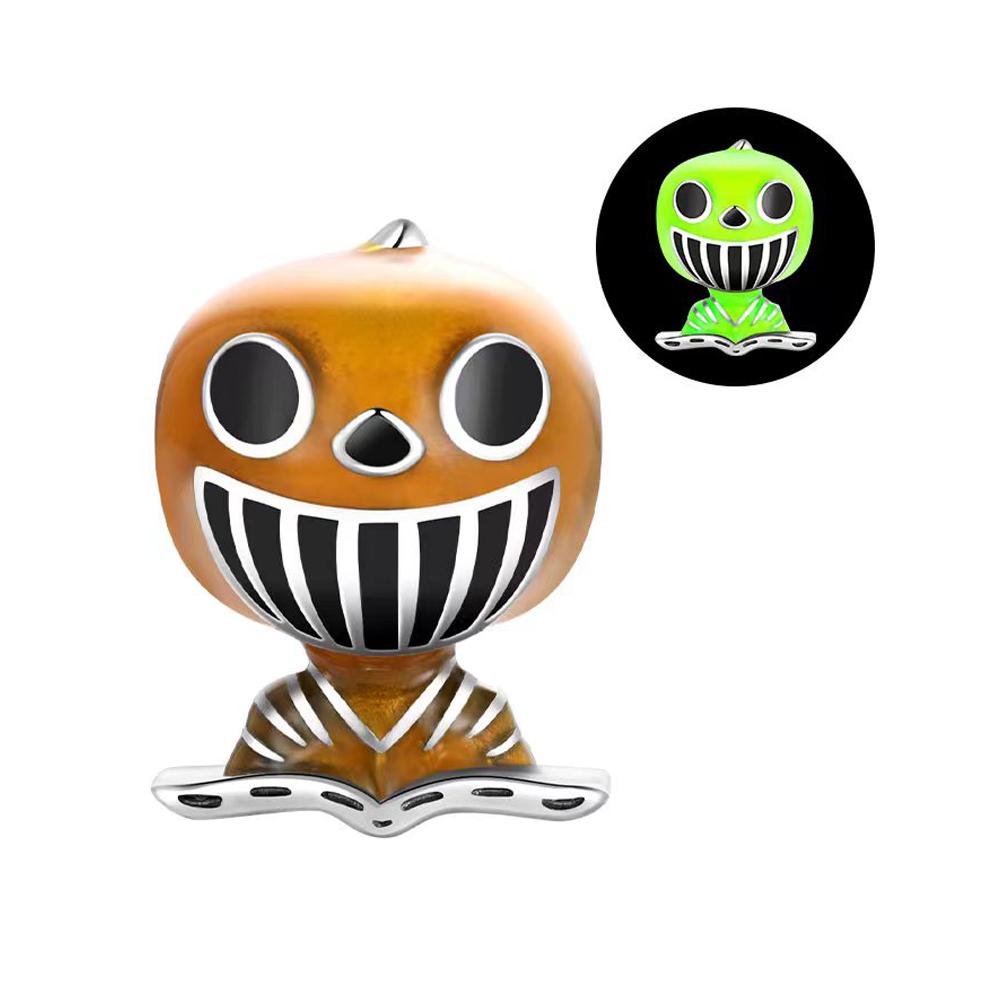 Copper Cute Ghost Beads & Cat Pumpkin Head Dangle Charm Fits Bracelet Halloween Pendant Accessories Gifts