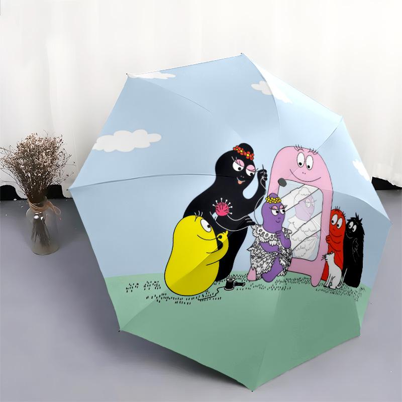 Barbapapapattern, automatic folding umbrella, portable and foldable design, 8 ribs, a Christmas or birthday gift.