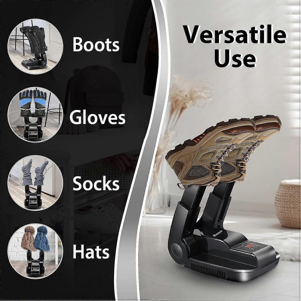 Boot Dryer Shoe Dryer, Glove Dryer & Boot Warmer With Heat Blower, Portable Adjustable Rack And Timer, Folding Design & Quick Drying For Shoes