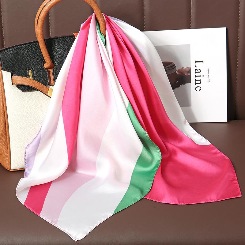 New Silk Shawl Square Scarf for Women Neckerchief Female Headband Hair Wrap Print Ladies Foulard Fashion Hijab Bandana