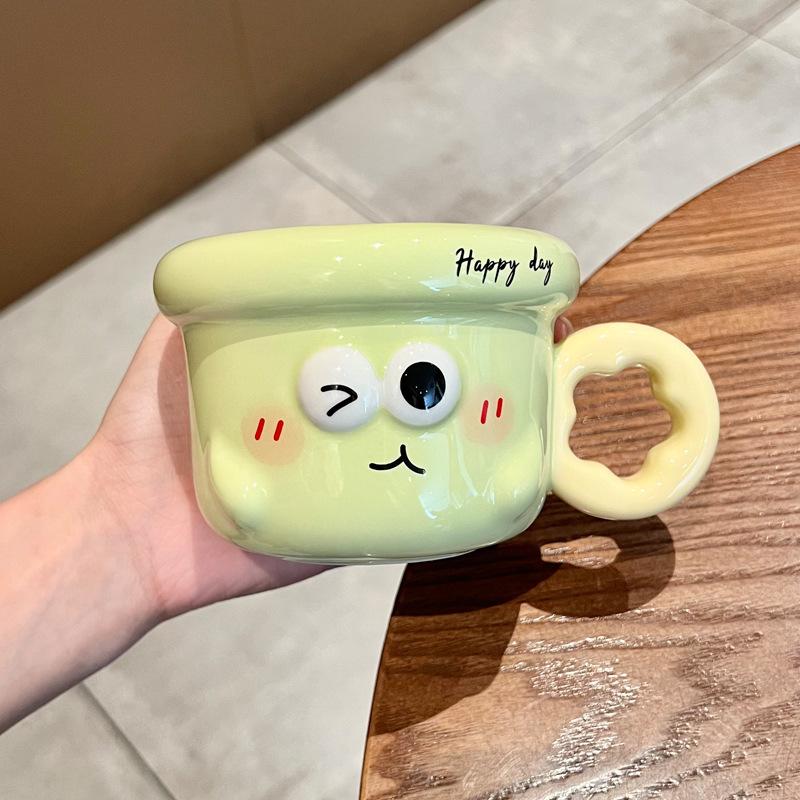 Милая керамическая кружка с цветами, высокая ценность, офисная кофейная кружка, чашка для питья для пары с крышкой, для подарка на день рождения девушки