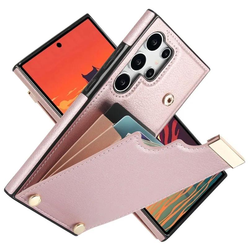 Кожаный чехол-кошелек с отделениями для карт для Samsung Galaxy S21 S23 FE S25 S24 S22 Ultra Plus A15 A54 A35 A55 A36 A56 A26