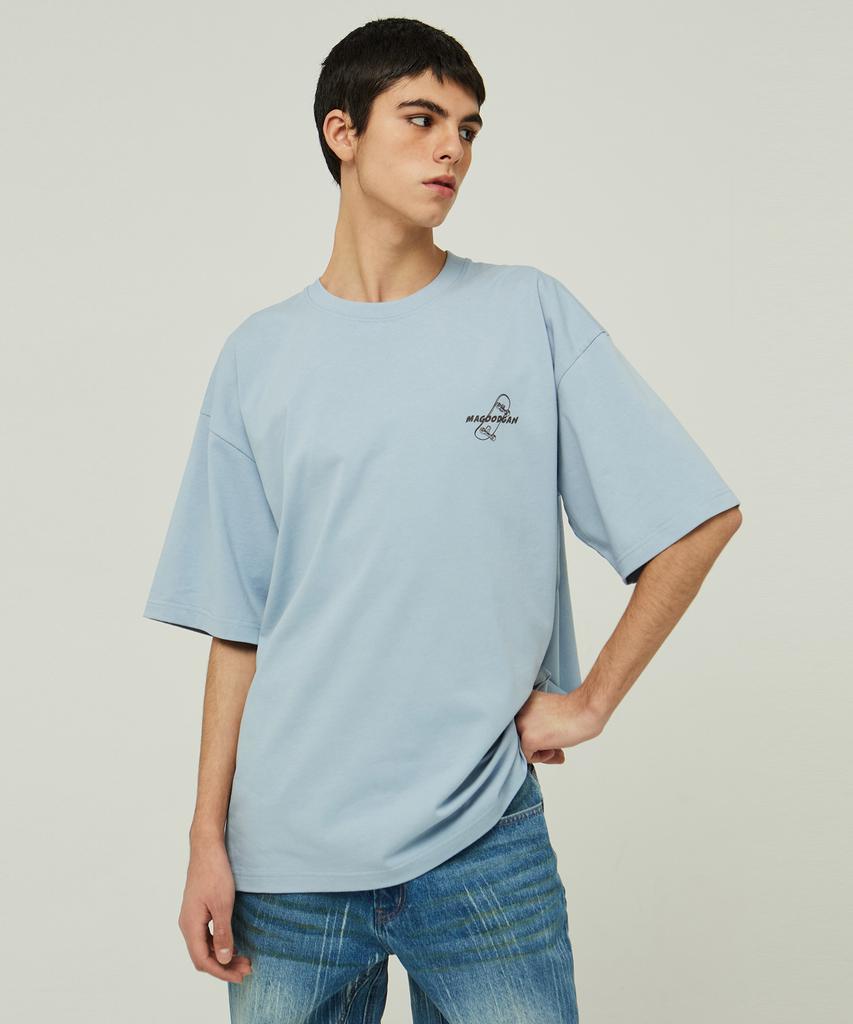 MAGOODGAN Swagver 3578 Skateboard Oversized Blue Short Sleeve Tee