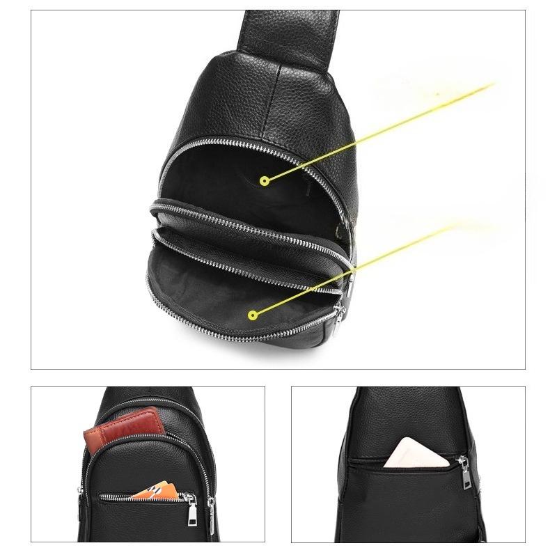Сумка-слинг из натуральной кожи, сумка кроссбоди из коровьей кожи, трендовая и модная мужская нагрудная сумка кроссбоди