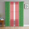 Summer Fruit Watermelon Red Green Sheer Curtains for Living Room Decoration Window Curtains Kitchen Tulle Voile Organza Curtains