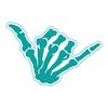 Skeleton Shaka Sign Hand Car Decal Skull Rock On Finger Silhouette Sticker Waterproof Removable Surf Punk Style Vehicle Window V