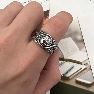 Новое старинное кольцо Su Tai Chi Кольцо Tai Кольцо Wind and Water Rise Кольцо Yin Yang Даосские украшения