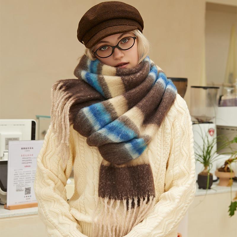 Winter New Dopamine Advanced Sense Warm Thickened Scarf Women's Winter Sweet Atmosphere Couple Scarf