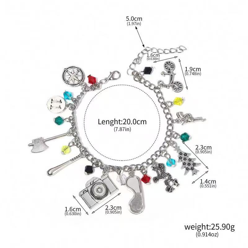 Странный металлический брелок-пластина ABXYZ Брелок для ключей автомобиля Подвеска для сумки Браслет Хэллоуин Косплей Украшения для женщин и мужчин