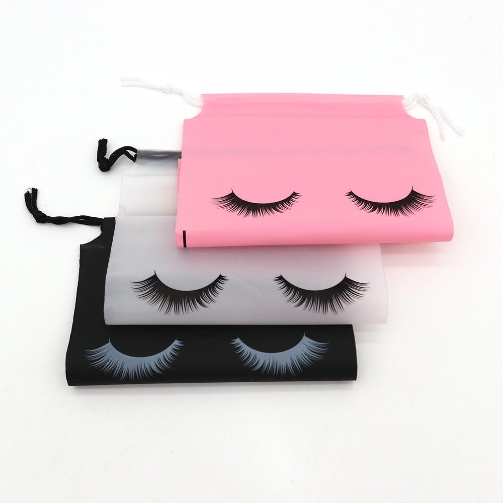 High Quality Large Square EVA Frosted Drawstring Storage Bag for Eyelash Extension Tools Customizable Beauty Tool Case