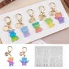 Resin Bear and Rabbit Keychain Moulds Pendant Silicone Mold Jewelry Crafting Molds for Crafting Crystal Epoxy Projects
